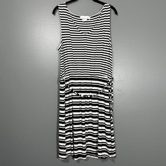 Kelly Renee Women's Black & White Striped Summer Dress - Size Large - Preppy - Picture 1 of 6